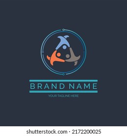 people team work connection logo design template for brand or company and other
