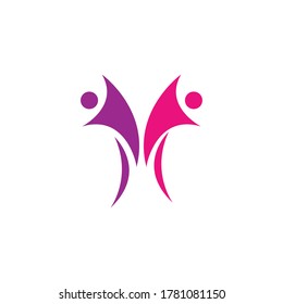 people team work ilustration logo template