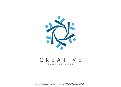 people team work logo design vector.