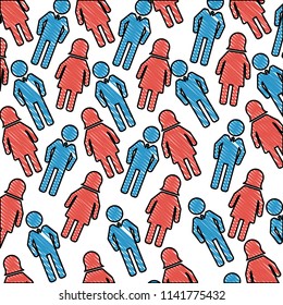 people team work silhouette pattern