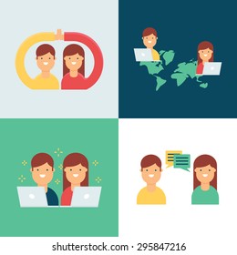 People, teamwork, communication. Vector illustration, flat style