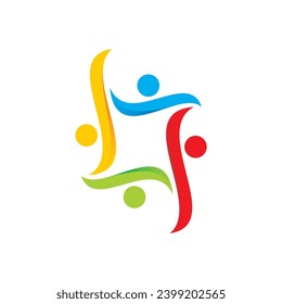 people teamwork diversity vecor logo