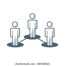 people teamwork flat icon vector illustration design