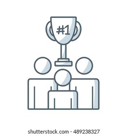 people teamwork flat icon vector illustration design