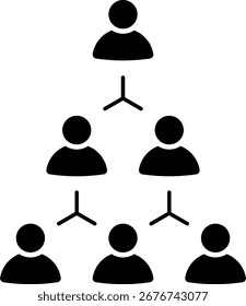Personas colección de iconos de trabajo en equipo. Esquema de gestión de personal, gestión de personas, pirámide de gestión, pirámide de jerarquía Corporativa con iconos de líder de equipo establecidos. Ilustración vectorial