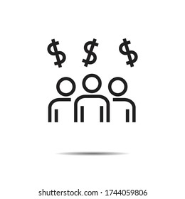  People teamwork icon vector,  business, group, money 
