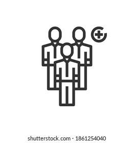  Ilustración vectorial de iconos de trabajo en equipo de personas.