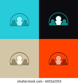people teamwork icon vector logo