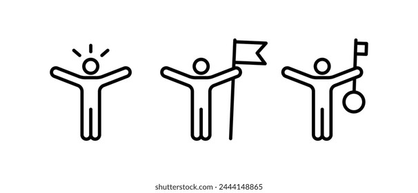 People and teamwork icon vector set. Achievements work symbol