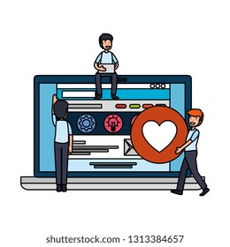 people teamwork with laptop computer