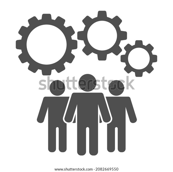 People Teamwork Leader Cog Gear Mechanism Stock Vector (Royalty Free ...