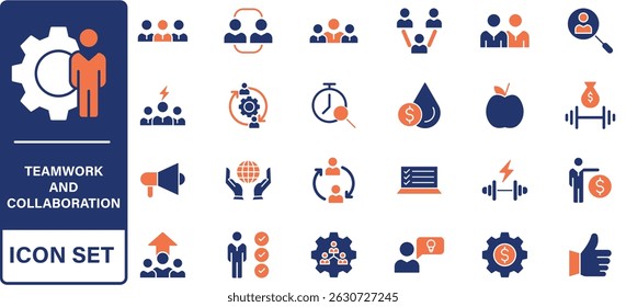 People and teamwork line icons collection. Big UI icon set in a flat design. Thin outline icons pack.