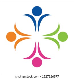 people teamwork logo design template. Community logo design vector template
