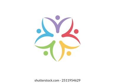 Vector de diseño de logotipo de trabajo en equipo de Personas.