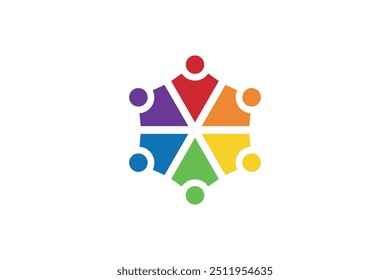 People teamwork logo design vector.