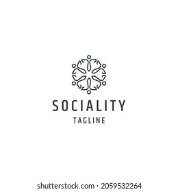People teamwork logo icon design template flat vector