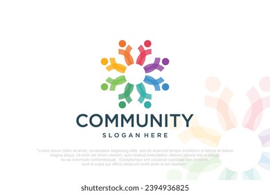 people teamwork logo icon symbol of community,group and family. vector illustration