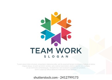 people teamwork logo icon symbol of community,group and family . vector illustration