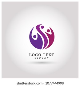 People Teamwork Logo. Symbol & Icon Vector Template.