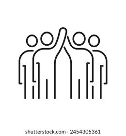 personas trabajo en equipo esquema icono Ilustración vectorial