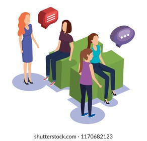 people teamwork with puzzle pieces