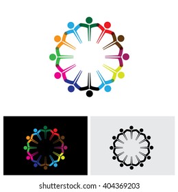 people teamwork vector logo icon in eps 10 format