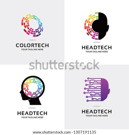 People Tech Logo Set Design Template Collection