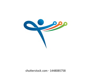 People Tech Logo Template Design Vector, Emblem, Design Concept, Creative Symbol, Icon