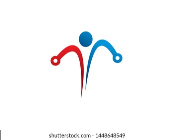 People Tech Logo Template Design Vector, Emblem, Design Concept, Creative Symbol, Icon