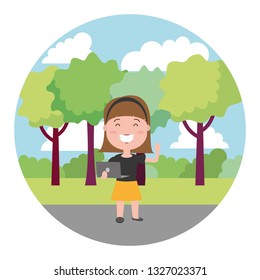 people with tech on outdoors