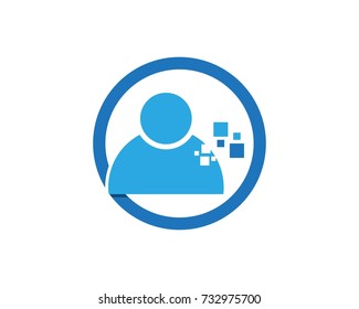 People techno logo design template