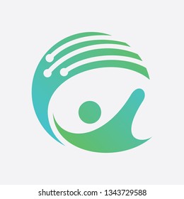 people for technology logo design