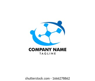 People Technology Logo Template Design Vector