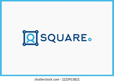 People with technology network box logo design