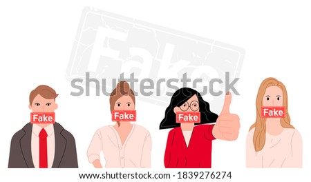 People telling lies background vector illustration cartoon flat design modern style 