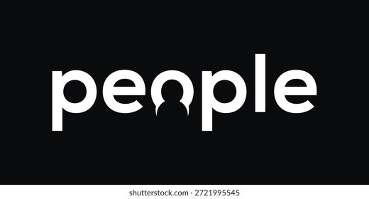 people text logo design, typography text people logo symbol icon vector