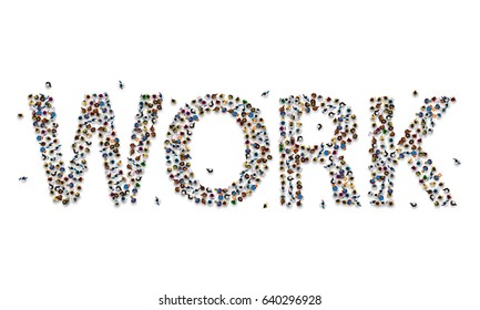 People text work on the white background. Vector illustration