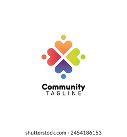 People that Cares and Love Others, Cummunity abstract Logo Icon Design Symbol Template Flat Style Vector