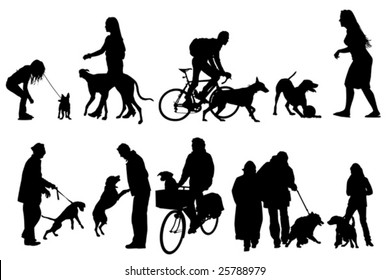 people with their dogs, collection