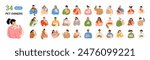People with their pets. Happy domestic animal owners. Big set of people holding cats, dogs, rabbits, hamsters, turtles. Flat vector illustration isolated on a white background.