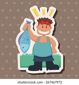 people theme fisher elements vector,eps