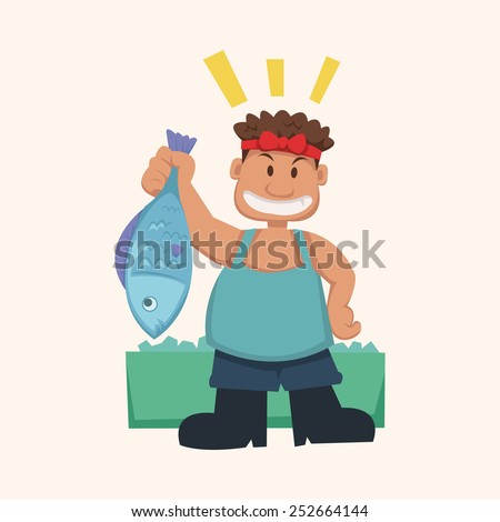 people theme fisher elements vector,eps