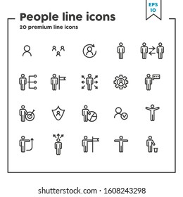People thin line icon. Concept of business, partnerships, cooperation. Vector illustration symbol elements for web design and apps.
