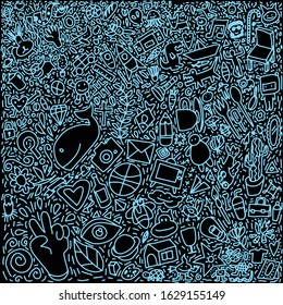 People and things doodles Hand painted