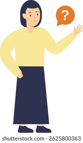 People Think and Ask Question. Flat Vector Illustration.