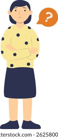 People Think and Ask Question. Flat Vector Illustration.