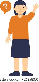 People Think and Ask Question. Flat Vector Illustration.