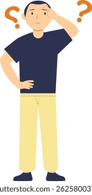 People Think and Ask Question. Flat Vector Illustration.