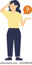Personas Piensa y haz preguntas. Ilustración vectorial plana.