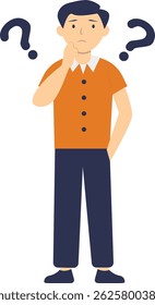 Personas Piensa y haz preguntas. Ilustración vectorial plana.